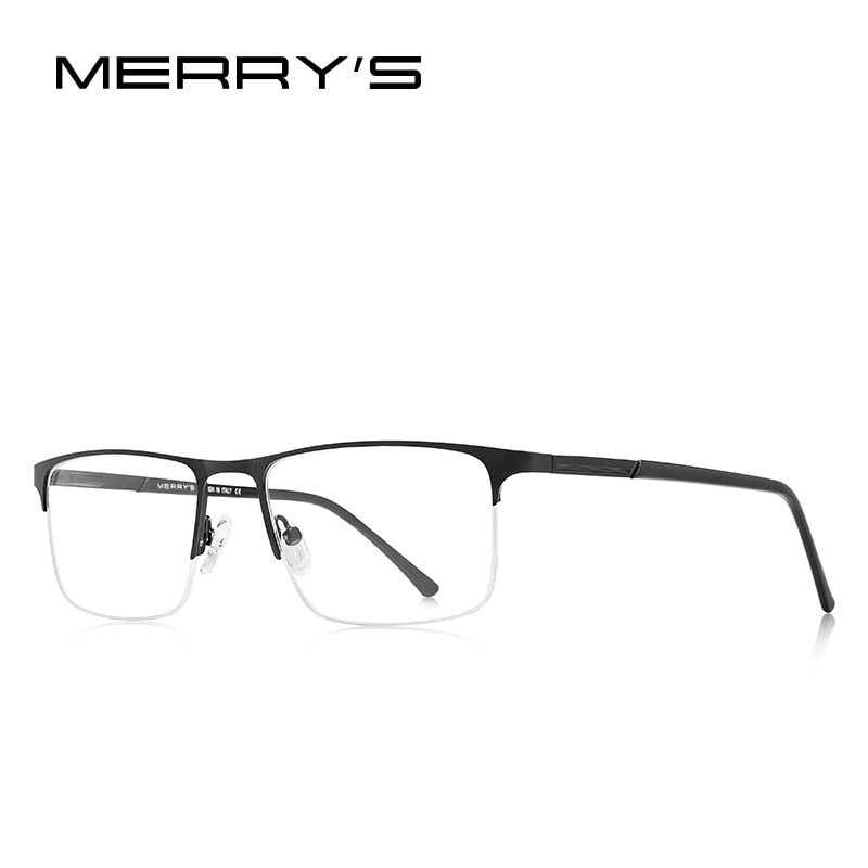 MERRYS DESIGN Männer Legierung Brillengestell Männer Quadratisch Halb Optische Ultraleicht Myopie Hyperopie Korrektionsbrille S2102