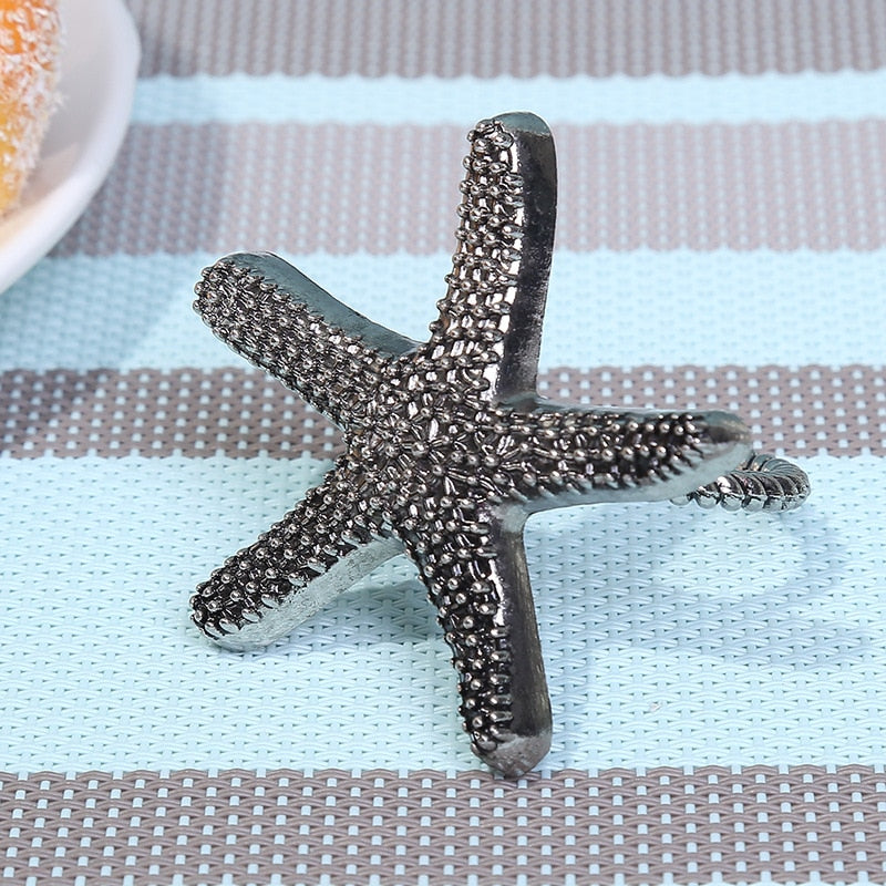 6pcs Alloy lobster napkin buckle Electroplated Epoxy metal prawns napkin ring Soft sample model room hotel table