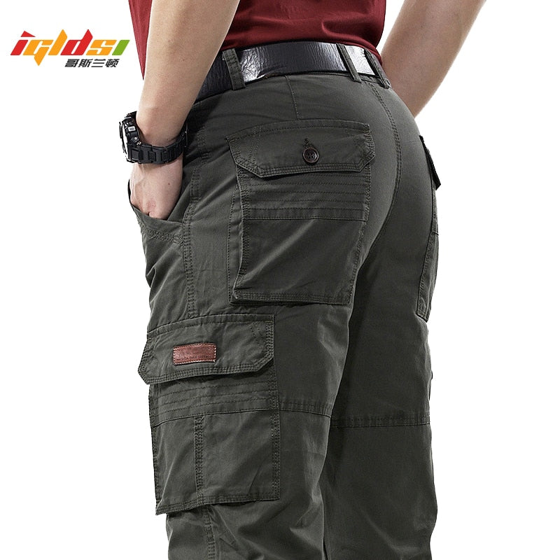 Herren Overall Military Army Cargo Pants Spring Cotton Baggy Denim Pants Male Multi-Taschen Lässige Lange Hose Plus Size 42