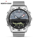Men Dive Sports Digital watch Mens Watches Military Army Luxury Full Steel Business Waterproof 200m Altimeter Compass NORTH EDGE