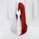 My Hero Academia Todoroki Shoto Wig Boku no Hero Academia Long Red and White Hair Halloween Party Cosplay Wigs + Wig Cap