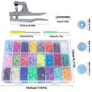 Juego de 360 ​​botones a presión de plástico T5 con alicates a presión, Kit de herramientas y contenedores organizadores, broches de fácil reemplazo, sastre familiar DIY