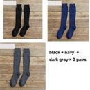 6 uds = 3 pares de medias de compresión de invierno para hombre cálidas hasta la rodilla calcetines largos de felpa de algodón grueso calcetines de pantorrilla tamaño 38-44