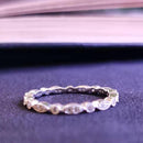 GEM'S BALLET 0.008Ct Moissanite Ring EF color Eternity Band 925 Sterling Silver Wedding Band For Women Fine Jewelry
