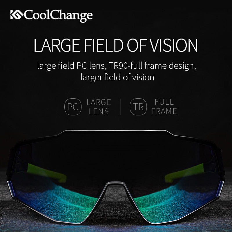 CoolChange Polarized Cycling Glasses Running Riding UV400 Bike Sunglasses Outdoor Sports MTB Bicycle Goggles Eyewear Men Women