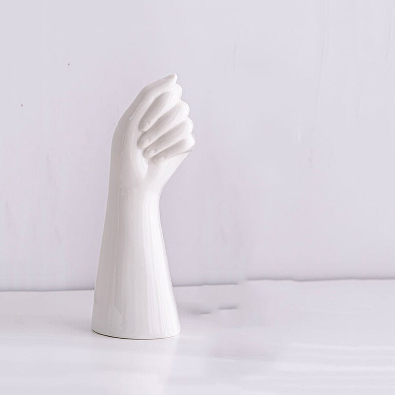 GIEMZA Hands Ceramic White Vase Decor Blender No Plant Flower 1pc Hydroponics Cemetery Stand Unique Vases Office Table