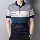 2022 Brand Short Sleeve Polo Tee Shirt Men Casual Summer Striped Men&
