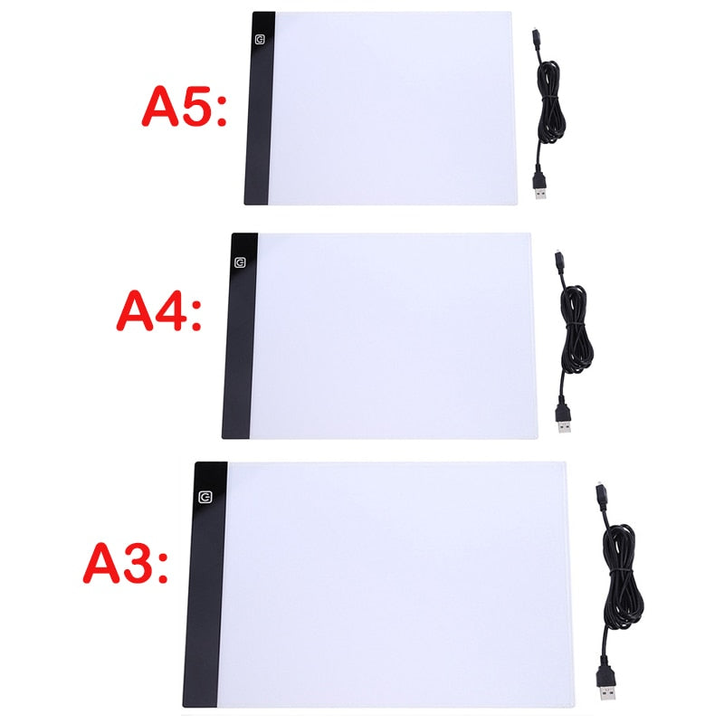 A2/A3/A4/A5 Size Three Level Dimmable Led Light Pad,Tablet Eye Protection for Diamond Painting Embroidery Tools Accessories