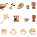 Juguetes Montessori para recién nacidos, objetos de madera, ejercicio de ajuste, juguete agarrado a mano, huevera, caja de cubo, campana para cama de bebé, sonajero, regalo Vocal