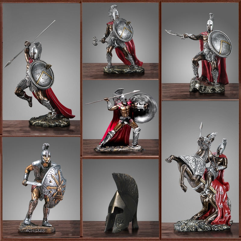 Ancient Rome Ornament Retro Spartan Character Model Resin Craft Figurines Home Decor Spartan Warrior Statue Figure Decorate Gift