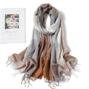 2022 Plaid Women Hijab Scarf Pashmina Lady Shawls Foulard Headband Tassel Cashmere-like Winter Scarves Warm Female Wraps Bandana