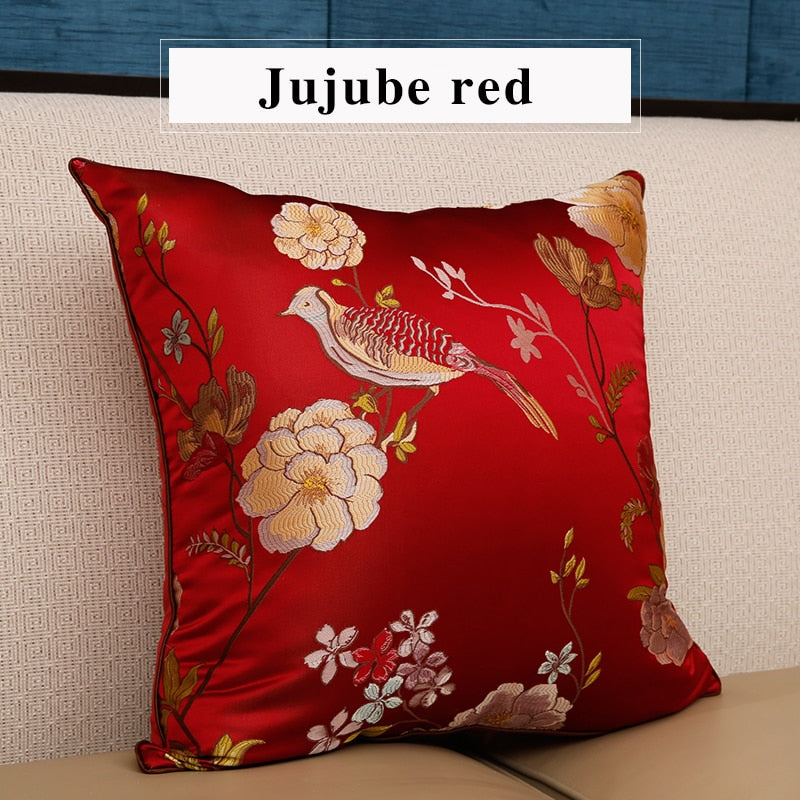 High precision embroidery jacquard pillow case mahogany sofa cushion pillowcase headboard large back pillow back cover customize