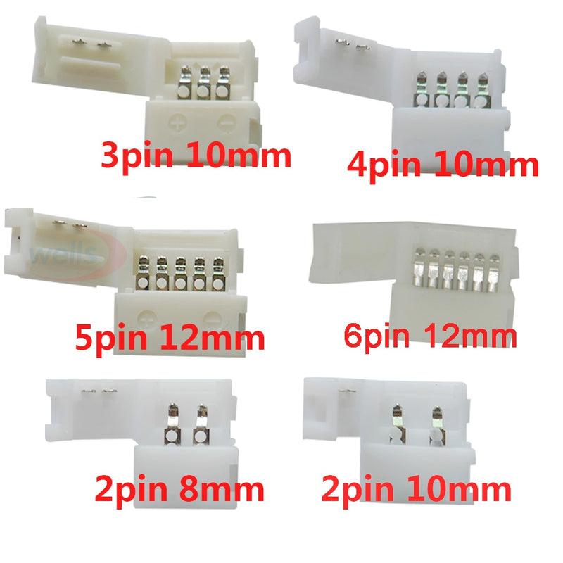 5~1000pcs 2pin 3pin 4pin 5pin 6pin led connector Clip, for 5050 3528 3014  WS2812b LED single color/ RGB RGBW RGBWW Strip light