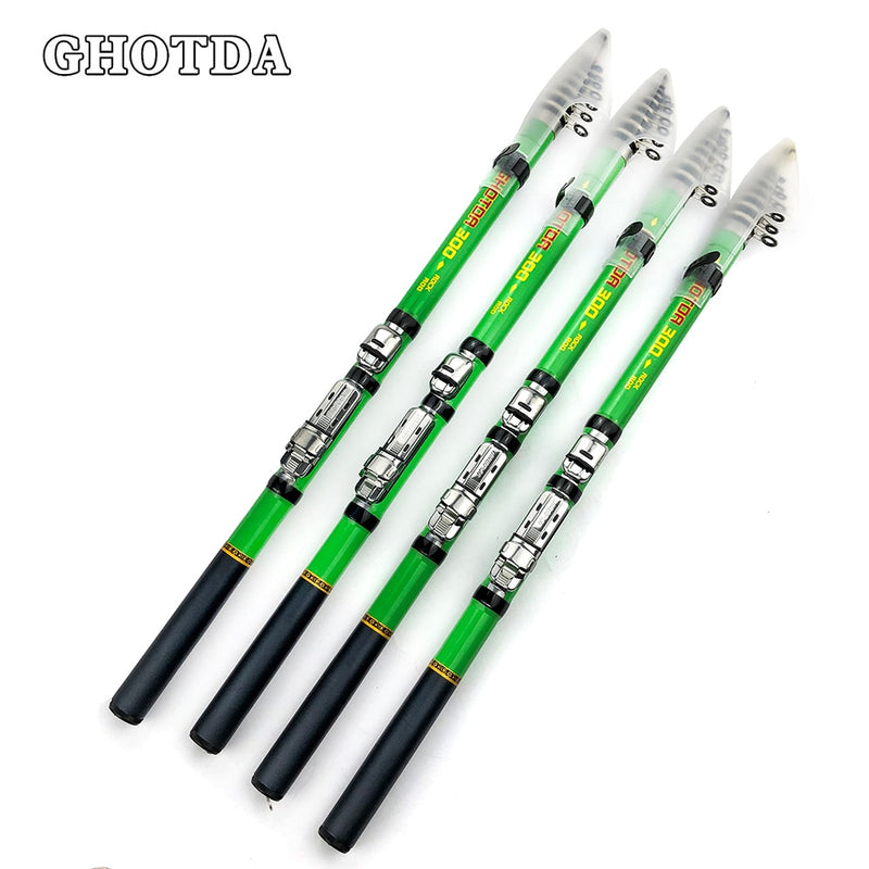 Carbon fiber fishing rod Pesca rock fishing rod 3M 2.7M 2.4M 2.1M 1.8M 1.5M Mini telescopic spinning rod