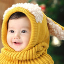 Korean Baby Knitting hats dog Ears winter Earflap Boys Girls Scarf Set Cute Warm Toddler Hat Kids Children Windproof Cap 0-4Y