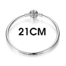 BISAER 925 plata esterlina Pulseira copo de nieve brazaletes 925 corazón serpiente cadena broche mujer plata pulsera para mujer joyería