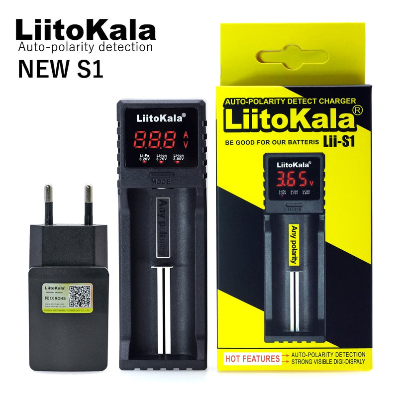 Liitokala Lii402 Lii202 Lii100 LiiS1 18650 Ladegerät 1,2 V 3,7 V 3,2 V AA/AAA 26650 NiMH Li-Ionen-Akku Smart Charger 5 V 2 A EU-Stecker