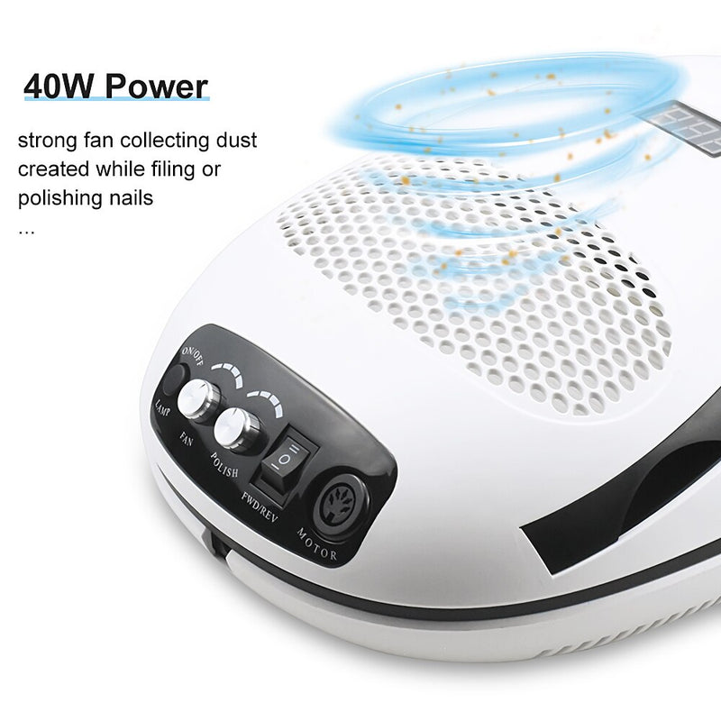 140W 3 IN 1 Nail Lamp Dryer Electric Nail Drill Machine With Nail Dust Suction Collector Vacuum Cleaner Nail Art Equipment