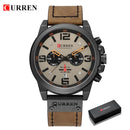 Nuevo reloj para hombre CURREN, relojes de pulsera de cuarzo de lujo para hombre, relojes deportivos con fecha militar de cuero para hombre, reloj Masculino