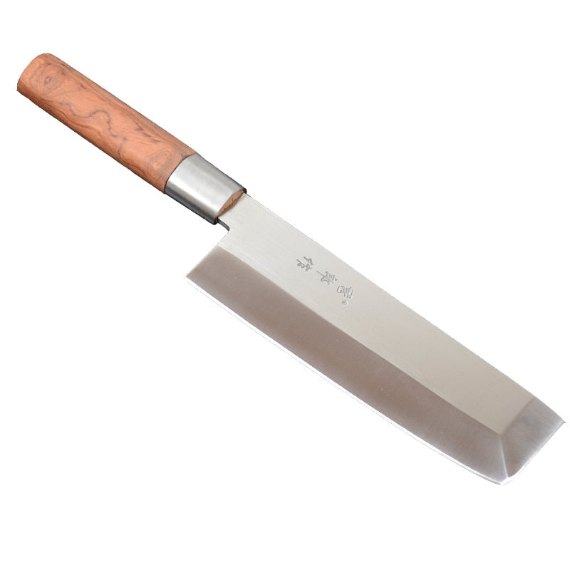 Cuchillos de cocina de estilo japonés de acero inoxidable 5Cr15 para cortar verduras, carne, cuchillos para rebanar salmón, pescado, Sashimi, Sushi, cuchillo de carne