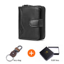 BULLCAPTAIN Men's  Leather Wallet Business Wallets Multifunction Multifunctional Business Card Holder Small Card Box