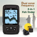 LUCKY FF718LiD Real-waterproof Fish Finder 200KHz/83KHz Dual Sonar Frequency 100M Detection Depth Alarm Detector