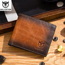 BULLCAPTAIN RFID Blocking Men's Leather Wallet Bifold Slim Wallet Multi-card Card Holder ID Wallet QB 05
