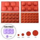 Molde de esfera de Chocolate, molde de media bola, forma de hemisferio, pastel de Chocolate de silicona, Mousse, postre, repostería, utensilios para hornear