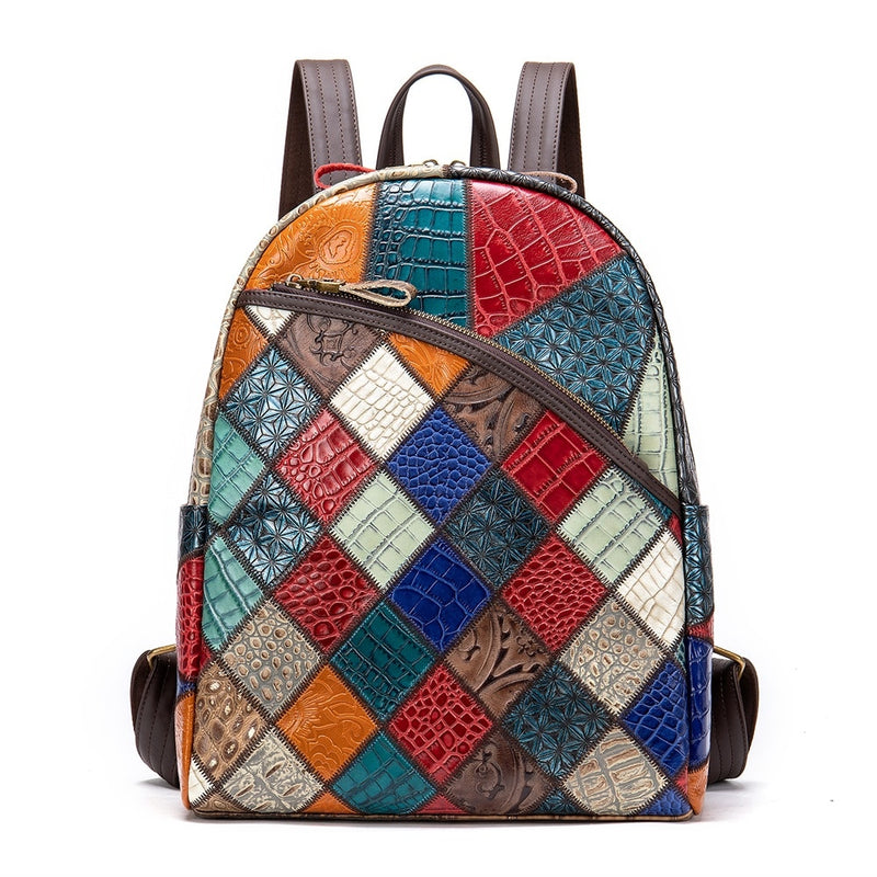 Mochila WESTAL de cuero para mujer, mochilas escolares para niñas, mochilas para ordenador portátil para mujeres, mochila escolar de viaje para el día, 86343