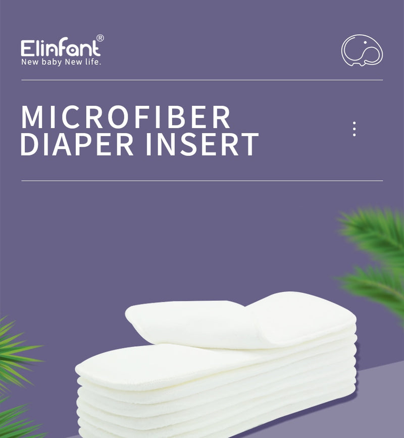 Elinfant 10pcs 3 layers microfiber cloth diaper nappy insert super absorbent 35x13.5cm fit baby cloth pocket diaper