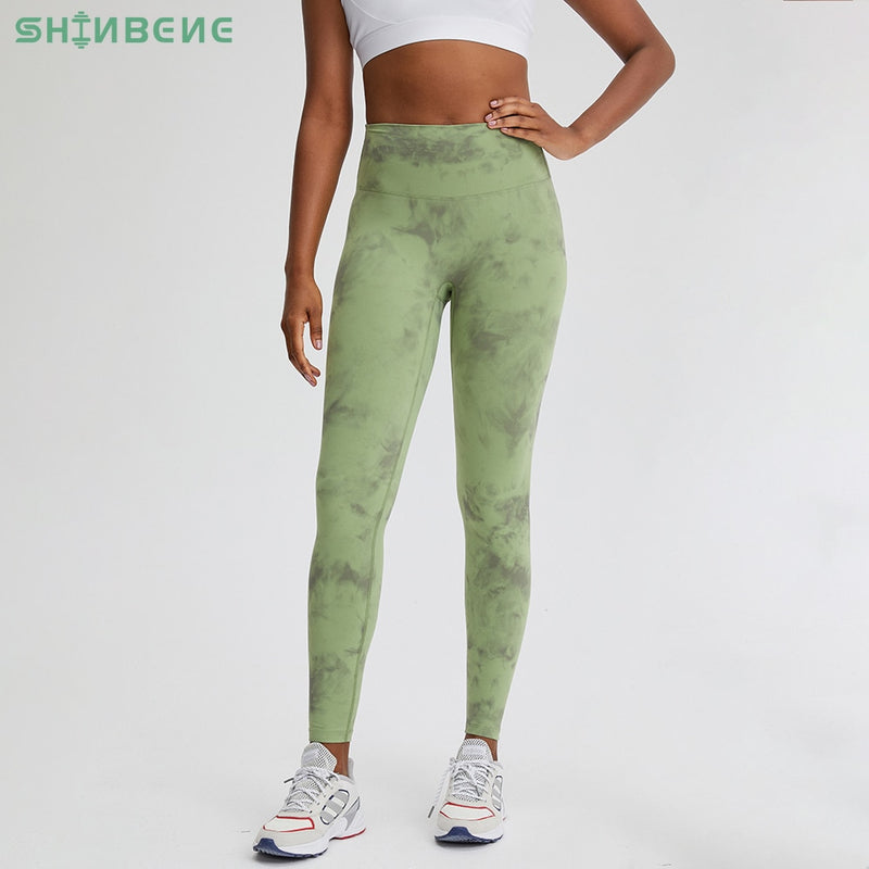 SHINBENE CLASSIC 3.0-TIE DYE Naked Feel Fitness Workout Legging Mujeres No Camel Toe Yoga Pantalones Sport Gym Legging 2-12