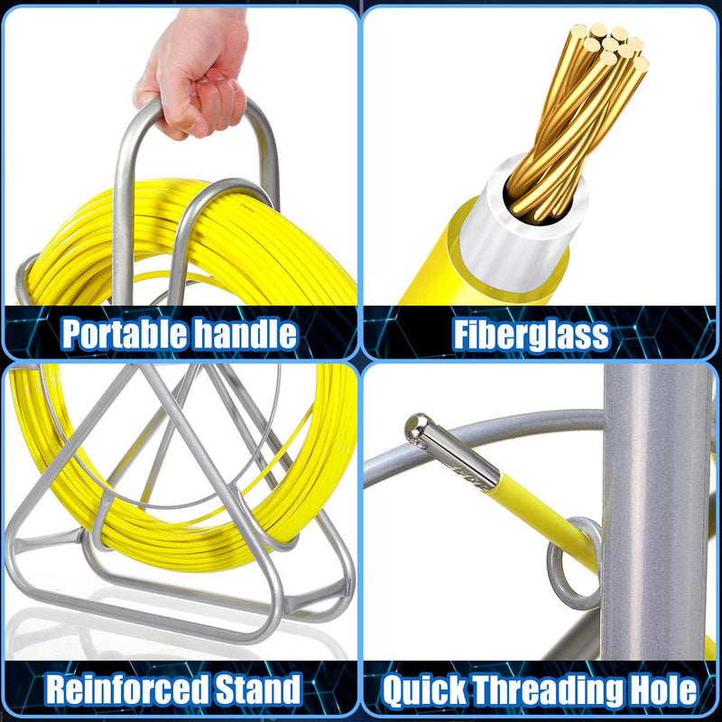 Cable de fibra de vidrio de 4,5/6mm, 70/100M, varilla para correr, serpientes, cinta de pescado, Rodder, Cable eléctrico de plomo Flexible, máquina extractora de Cable de alimentación