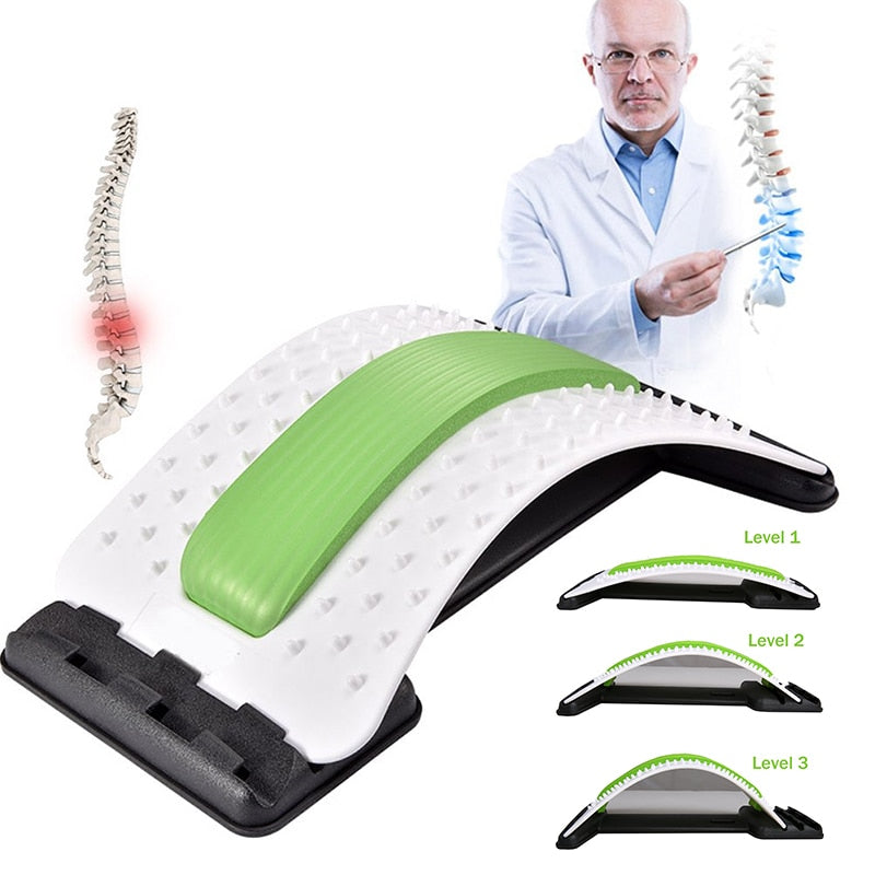 Back Massager Lumbar Support Stretcher Trigger Point Multi-Level Back Stretching Device  Back Pain Muscle Relief