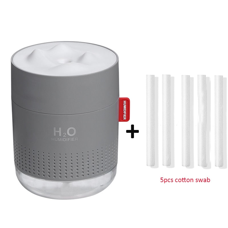 White Snow Mountain Humidifier 500ML Ultrasonic USB Aroma Air Diffuser Soothing Light Aromatherapy Humidificador Home Difusor