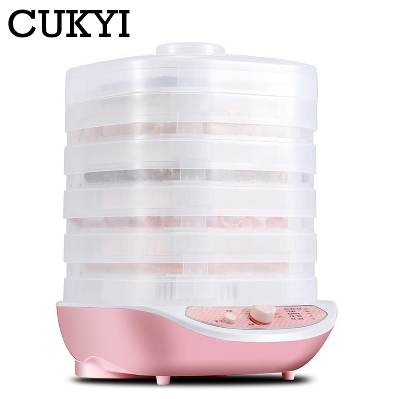 CUKYI Food Dehydrator Fruit Vegetable Herb Meat Drying Machine Pet Snacks food Dryer with 5 trays 220V EU US