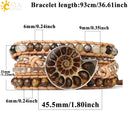 CSJA Boho Leather Wrap Bracelet Natural Stone Bracelets for Women Tiger Eye Bead Multilayer Wickelarmband S475