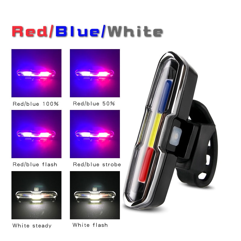 Bicycle waterproof taillight riding taillight LED USB rechargeable mountain bike bicycle light taillight helmet light multi-mode