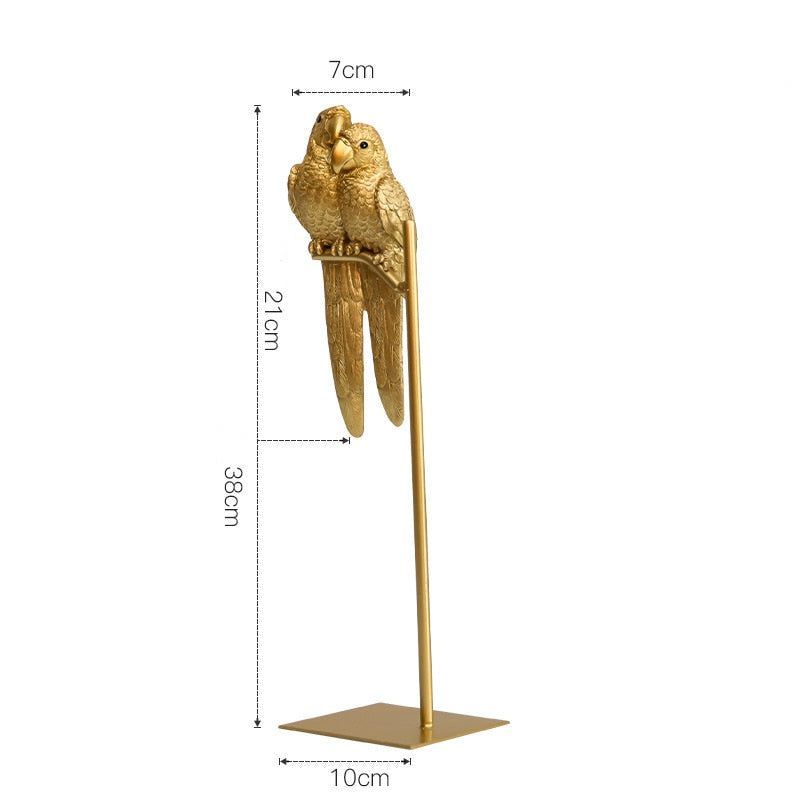 Nordic Creative Resin Simuliertes Tier Papagei Vogel Crafts Ornaments Gold Modern Home Desktop Dekoration Miniaturfiguren