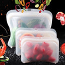 3pcs/Pack Silicone Reusable Food Storage Bags Airtight Ziplock Sandwich Snack Bags Microwave Dishwasher Freezer Safe Fresh Bags