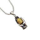 2021 New 2 Ton 316L Edelstahl Buddhsim Buddha Hand Anhänger Halskette Herren Religion Buddha Buddhismus Halskette religiös