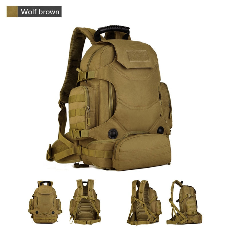 Mochila táctica de 40L 2 en 1, riñonera militar, mochila militar, mochila Molle para deportes al aire libre, bolsa para acampar, senderismo, escalada