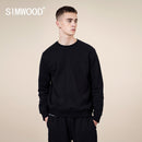 SIMWOOD 2022 Otoño Invierno nuevas sudaderas con capucha hombres textura mezcla de algodón Jersey sudadera básica Jogger cuello redondo de talla grande Sudadera con capucha SJ110755