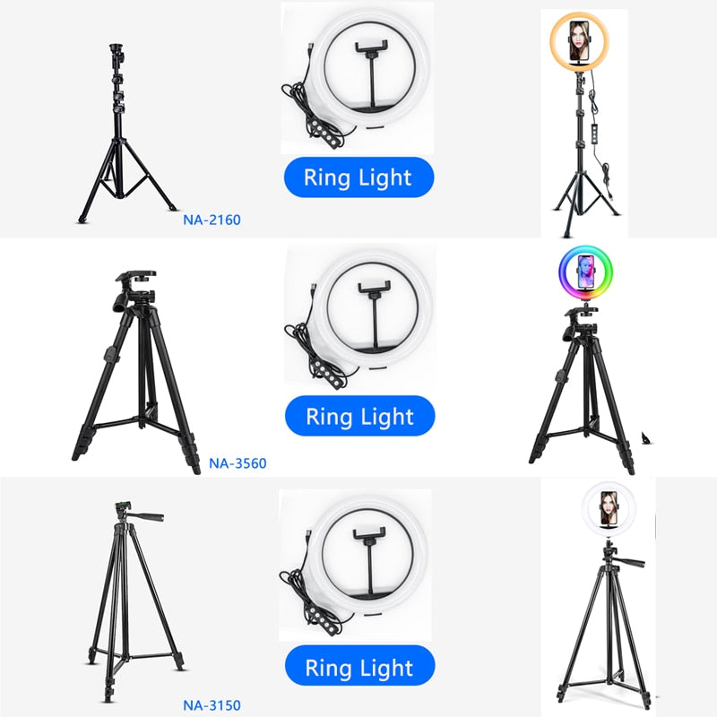 Desktop LED Ring Light Dimmable Phone Video Recording Round Fill Light for Youtube Tik Tok Video Photography Lighting RingLight