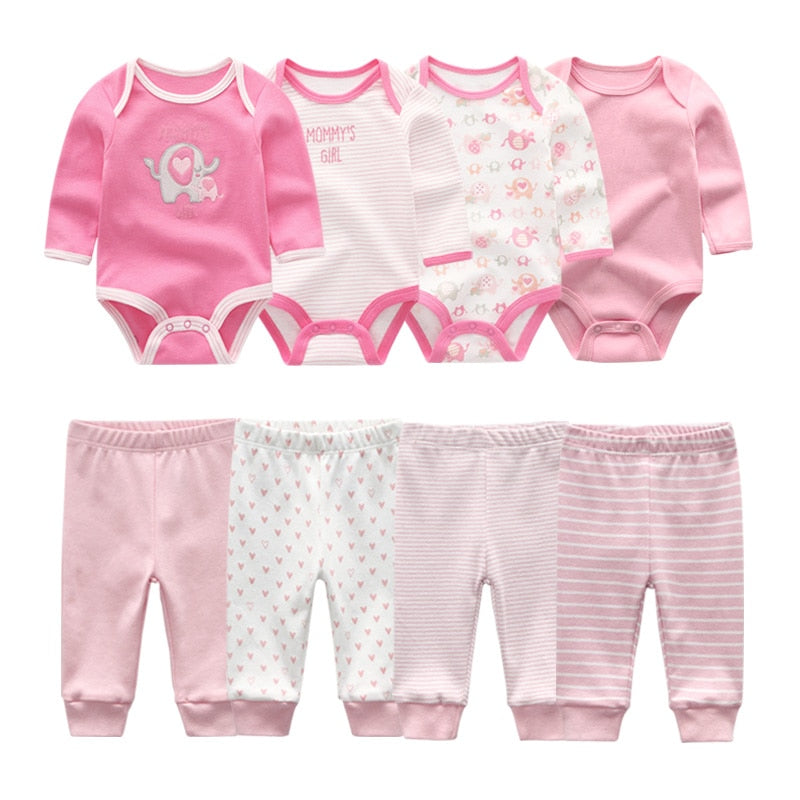 2022 Cotton Baby Girl Clothes Bodysuits+Pants Baby Sets Newborn Clothing Sets Autumn Winter Baby Boy Clothes Roupa de bebe