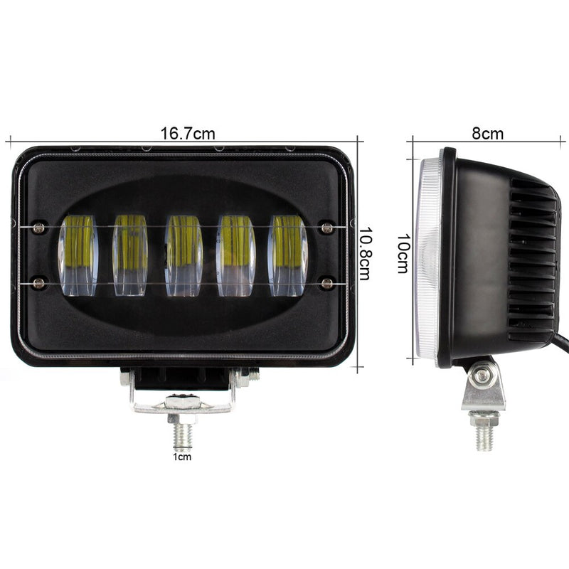 Lente 6D, luz de trabajo Led cuadrada de 6 pulgadas para remolque, 4WD, ATV, SUV, UTV, camiones, 4x4, Tractor todoterreno, luces de conducción de trabajo, faro