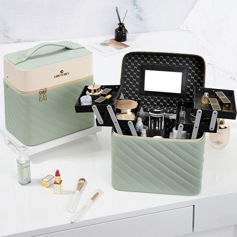 Neue Make-up-Tasche Mode-Toilettenartikel Kosmetik-Aufbewahrungsbox Tragbarer Reise-Make-up-Koffer