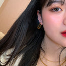 Pendientes Geo de titanio para mujer, joyería de acero inoxidable 361L, vestido de fiesta Punk Brincos T Show Runway, estilo coreano japonés raro INS