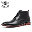 Desai Men Motorcycle Boots Vintage Combat Boot Winter Fur 2020 New Cow Split Leather  Genuine Leather Military Boots Men Shoes