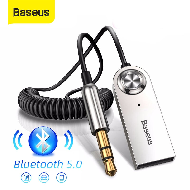 Baseus Aux receptor de Audio Bluetooth adaptador inalámbrico USB 5,0 para Sparker Auto manos libres Kit de coche Audio música transmisor Bluetooth