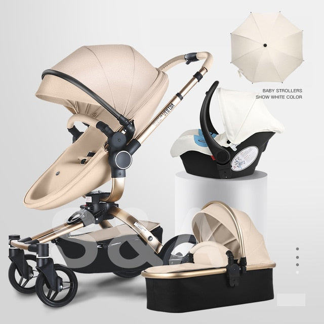 Fast &amp; Free Shipping Aulon Baby Stroller 3 in 1 Free Duty High land-scape  Pram Fashion Carriage on used for New Born to age 4